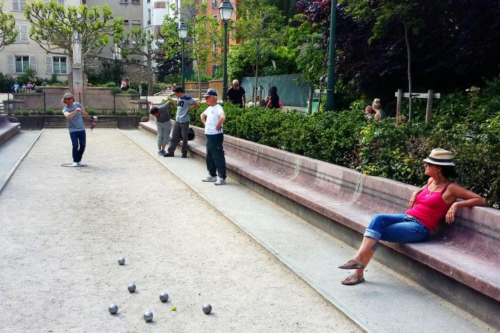 Group playing a game in a park